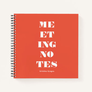 Einzigartige, fette Typografie Orange Weiße Bespre Notizbuch