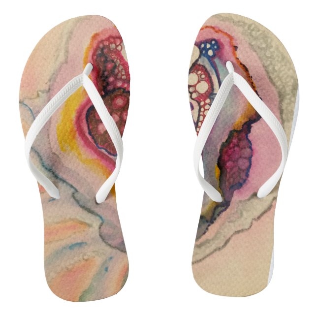Einzigartige Flip Flops mit abstrakter Kunst (Fußbett)