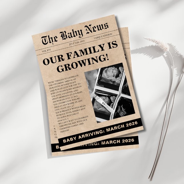 Einzigartige Foto-Zeitung Babydusche Einladung (Von Creator hochgeladen)