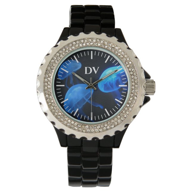 Einzigartige Frauenuhr mit blauem Zifferblatt Armbanduhr (Vorderseite)