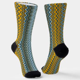 Einzigartige gelbe und blaue Streifen Socken