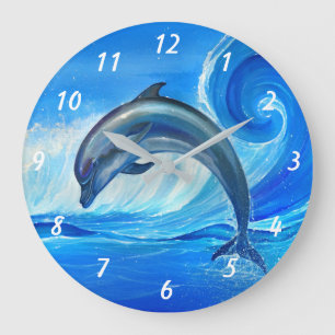 Einzigartige Geschenke für Delphin-Liebhaber Große Wanduhr
