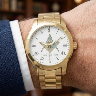 Einzigartige Geschenke für Freimaurer Goldener F Armbanduhr