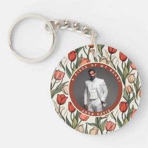 Einzigartige Geschenke für Freundin Foto Tulpe Schlüsselanhänger