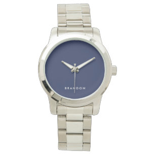 Einzigartige Geschenke für Männer Navy Blue Silver Armbanduhr