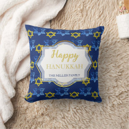 Einzigartige glückliche Hanukkah Wasserfarbenstars Kissen