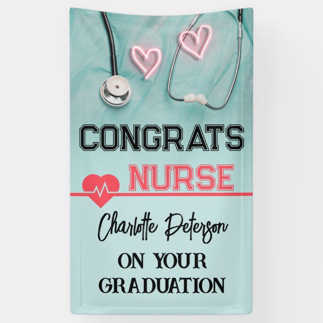 Einzigartige Glückwunsch Nurse Abschluss Banner (Vertikal)
