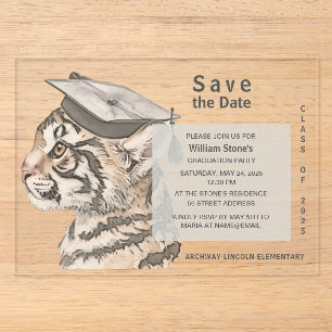 Einzigartige Graduierungspartei Save the Date Einl Acryleinladungen