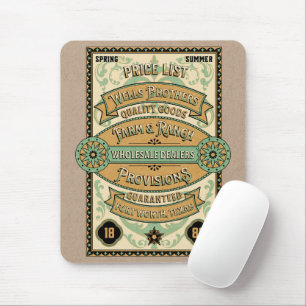 Einzigartige grafische Retro-Kunst Bauernstil Mousepad
