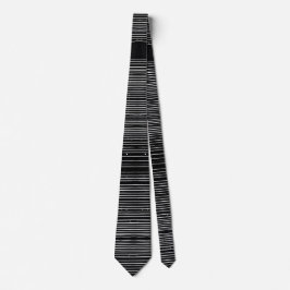 Einzigartige Grafische Schwarz-Weiß-Sterne-Linien Krawatte