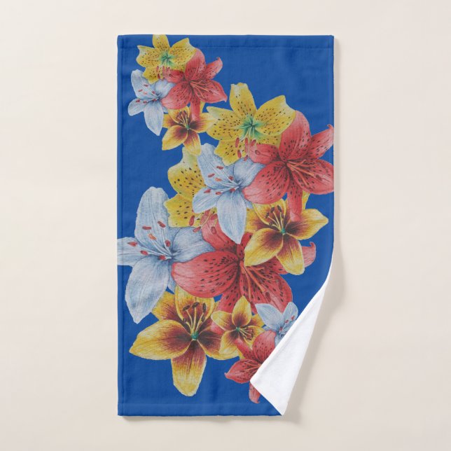 Einzigartige große und kühne farbenfrohe Blume Handtuch (Handtuch)