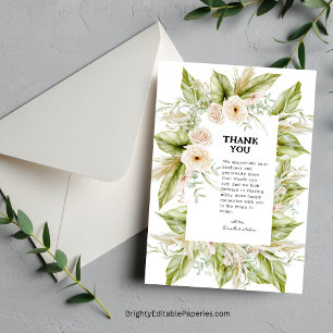 Einzigartige Grünanlage Bright Pampas Grass Tropic Dankeskarte