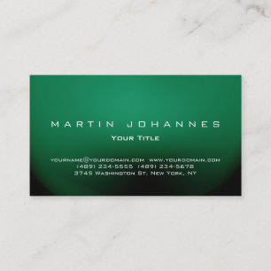 Einzigartige grüne einfache professionelle Visiten Visitenkarte