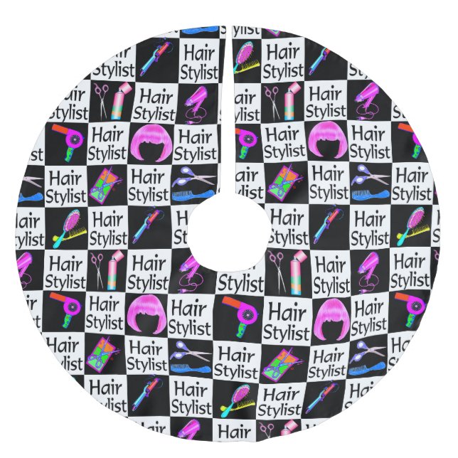EINZIGARTIGE HAARSTYLISTISCHE CHRISTMAS TREE SKIRT POLYESTER WEIHNACHTSBAUMDECKE (Vorderseite)