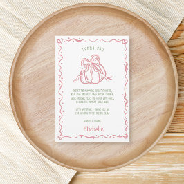 Einzigartige handgezeichnete Bow Little Pumpkin Ba Dankeskarte