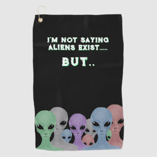 Einzigartige handgezeichnete mehrfarbige Aliens Golfhandtuch