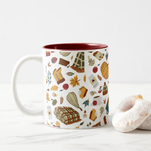 Einzigartige Herbstlaub Herbstpumpen Zweifarbige Tasse