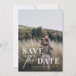 Einzigartige Hochzeit speichern Sie das Date-Foto Einladung
