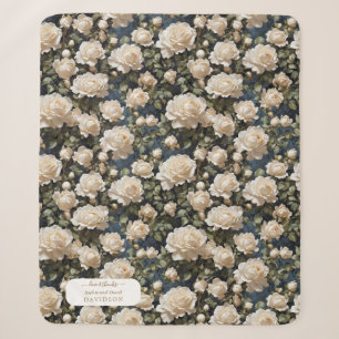 Einzigartige Hochzeit von weißen Rosen Sherpadecke