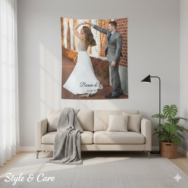Einzigartige Hochzeits-Erinnerungsteppich mit indi Wandteppich (Unique Wedding Memory Tapestry with Custom Photo)