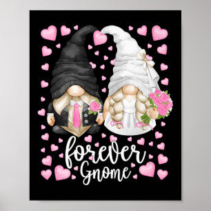 Einzigartige Hochzeits-Gnomies Braut und Bräutigam Poster