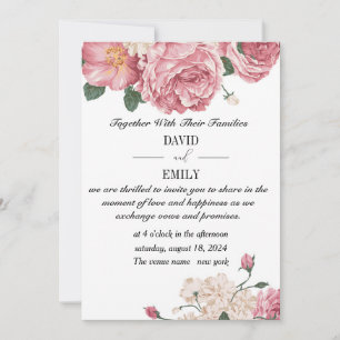 Einzigartige Hochzeitseinladung mit roten und weiß Save The Date