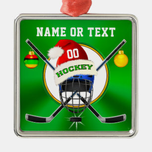 Einzigartige Hockey-Weihnachtsverzierungen, Silbernes Ornament