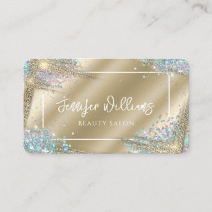 Einzigartige Imitate Gold Holographic Glitzer Mode Visitenkarte