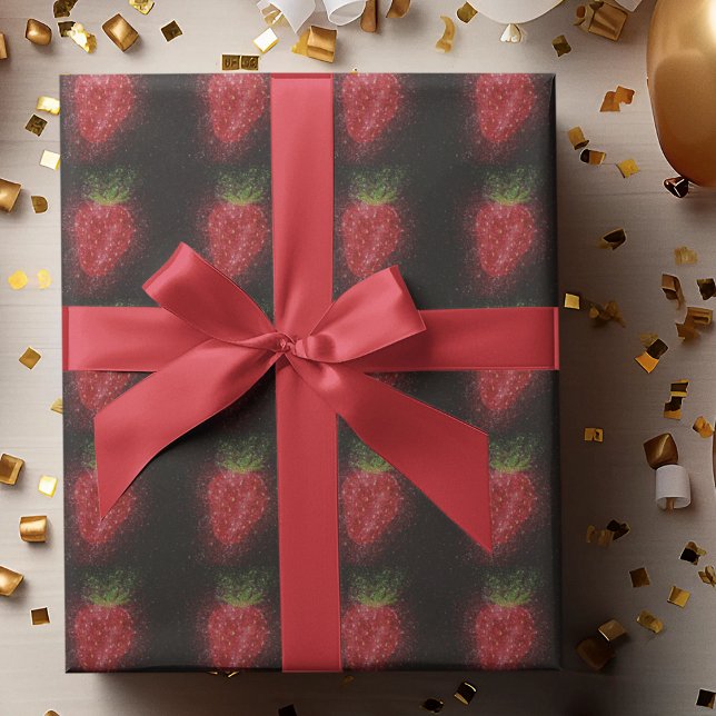 Einzigartige Imitats Glitzer Erdbeere Geschenkpapier (Von Creator hochgeladen)