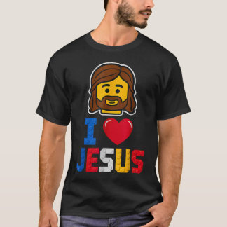 Einzigartige Jesus Master Builder Backstein Blöcke T-Shirt