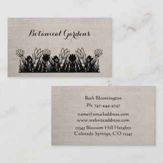 Einzigartige Khaki Linen sehen florale Visitenkart Visitenkarte