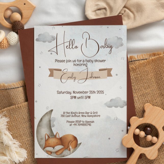 Einzigartige Kinderdusche Einladung Moonlit Dreams (Von Creator hochgeladen)