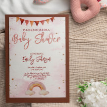 Einzigartige Kinderdusche Einladung Rosa Regenboge