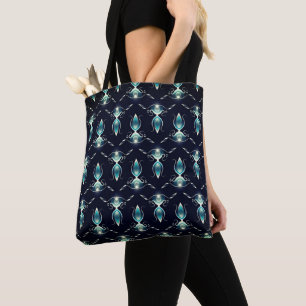 Einzigartige Klassik-Look Blue Glow Gem Print Tasche