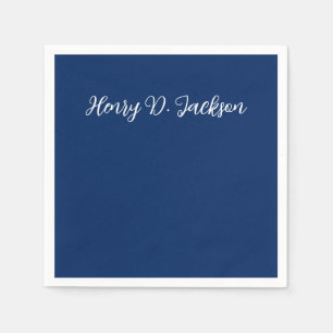 Einzigartige klassische Handschrift in Marineblau Serviette