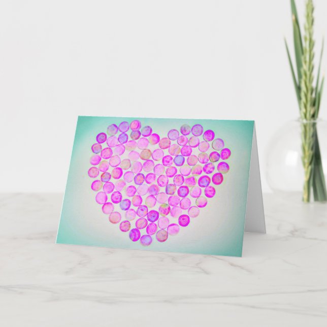 Einzigartige Krebsförderung rosa Herzkarte Karte (Vorderseite)