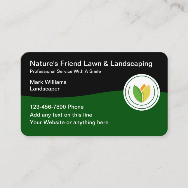 Einzigartige Landscaping Service Business Cards Visitenkarte (Vorderseite)