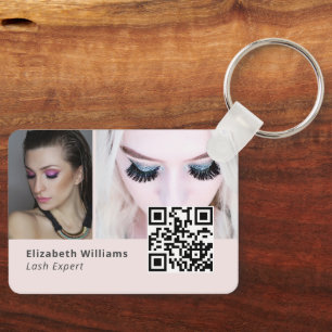 Einzigartige Lash Expert Business Card mit QR Code Schlüsselanhänger