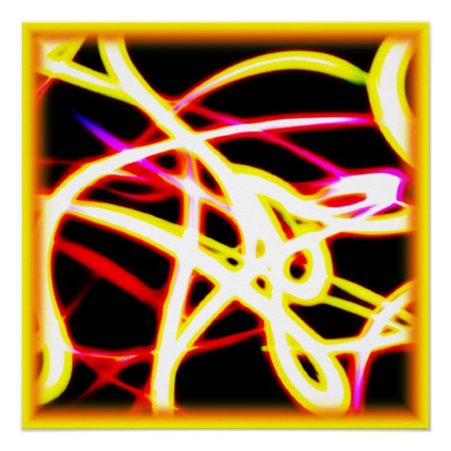 Einzigartige leuchtende Neonmuster. Jetzt kaufen Poster (Vorderseite)