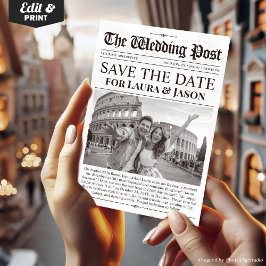 Einzigartige lustige Foto-Save-the-Date-Hochzeitsz Einladung
