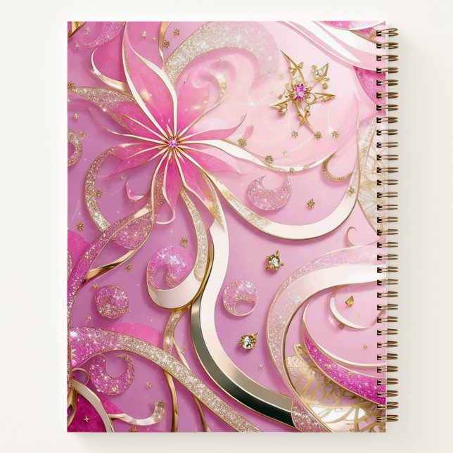 Einzigartige Luxus-Rose Gold Beruflicher Stylist-C Notizbuch (Rückseite)