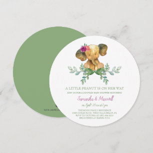 Einzigartige Mädchen-Elefant-Babyparty-Einladung Einladung