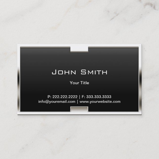 Einzigartige Metal Frame Royal Black Business Card Visitenkarte (Vorderseite)