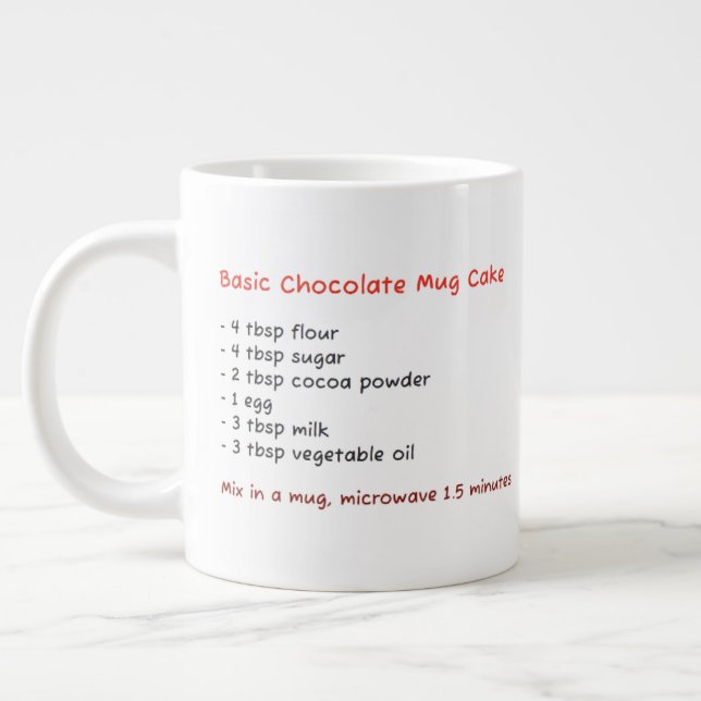 Einzigartige Microwave-Tasse (Rezepte mit Schokola Jumbo-Tasse (Links)