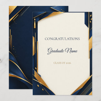 Einzigartige Midnight Navy Gold Abschlusskarte Karte