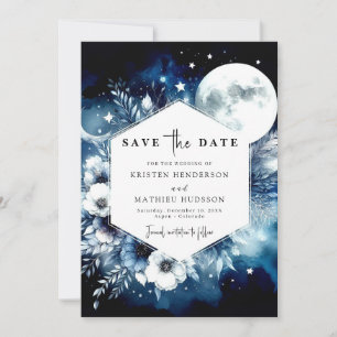 Einzigartige Minimal Moonlit Hochzeit Save The Date