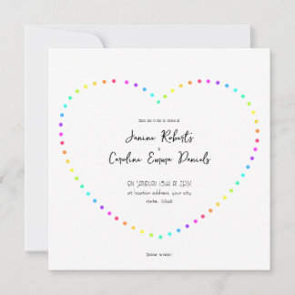 Einzigartige Minimal Rainbow Dots LGBT-Hochzeit Einladung