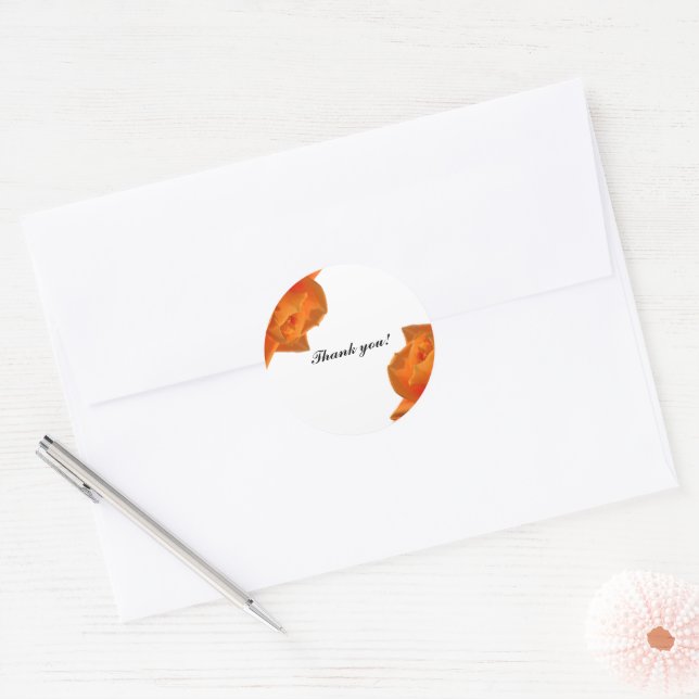 Einzigartige minimalistische Rose Runder Aufkleber (Umschlag)