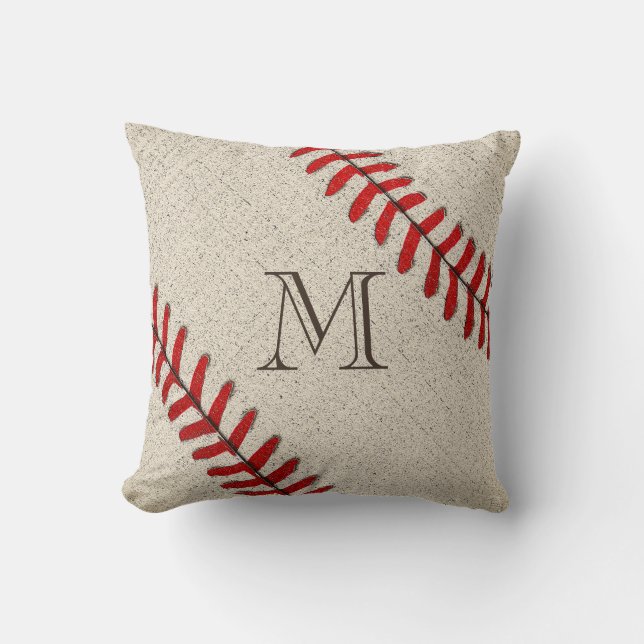 Einzigartige mit Monogramm Baseball-Geschenke für Kissen (Vorderseite)