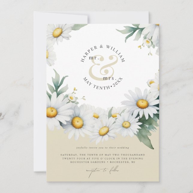 Einzigartige mit Monogramm Hochzeit Einladung (Vorderseite)